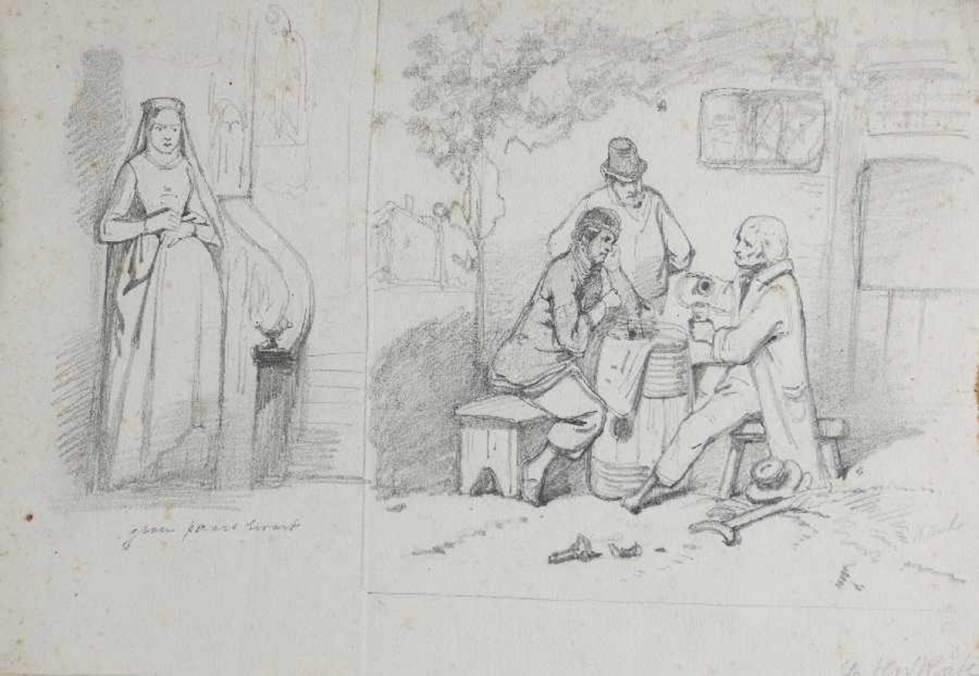 Johann Mari ten Kate1831 Den Haag - 1901 DriebergenCharakter studies et. al.12 pencil drawings on