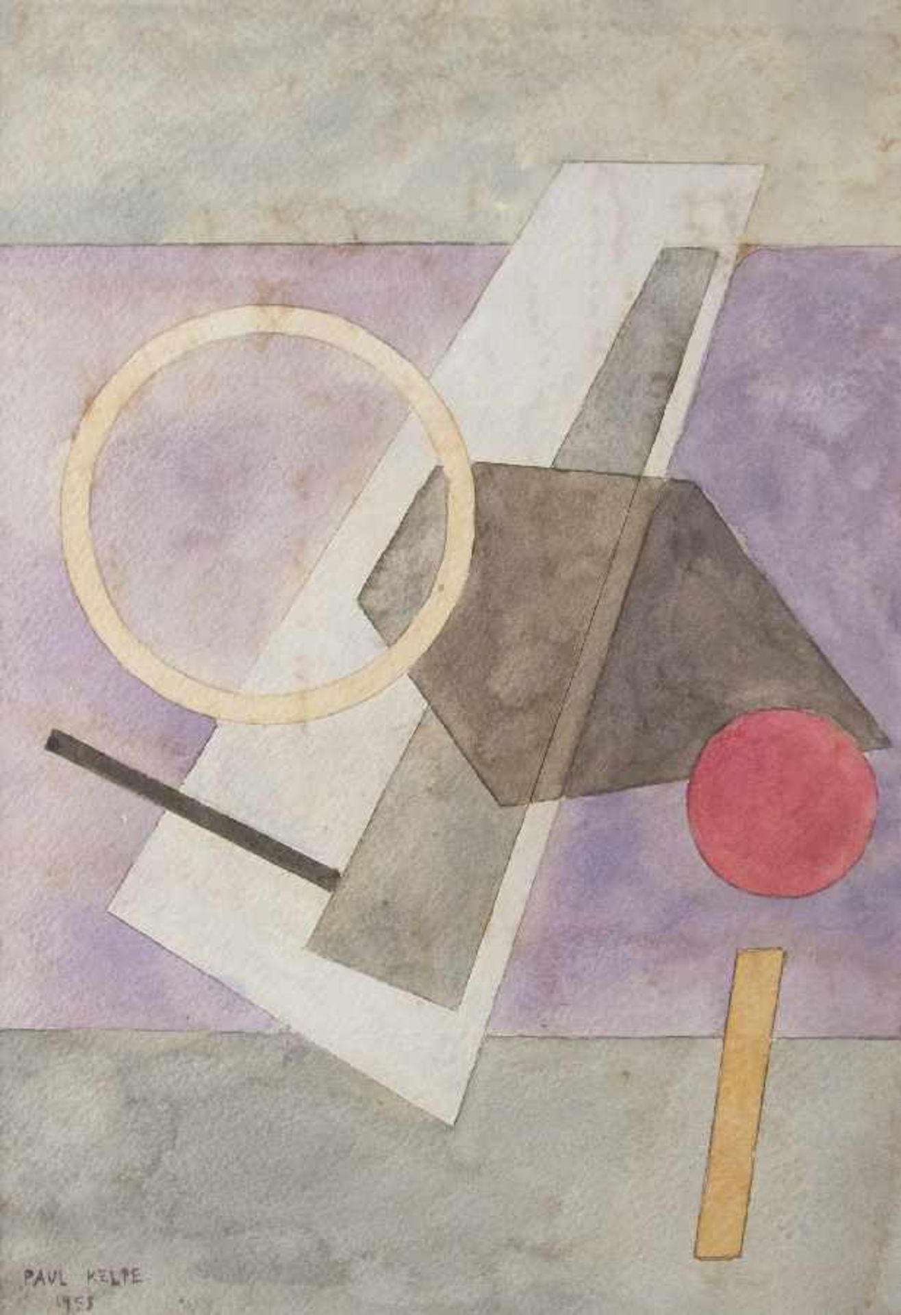 Paul Kelpe1902 - 1985Constructivist compositionWatercolor on strong paper, 1958; H 287 mm, W 202 mm;