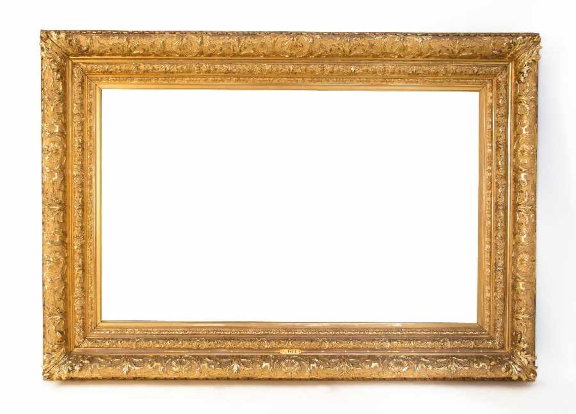 Germany, late 19th centuryFrameStucco frame, gilded over wooden body; inner dimension 85 x 136