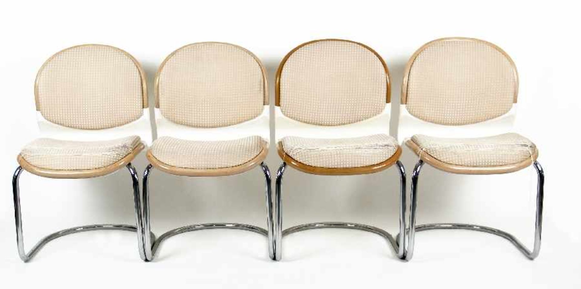 Gerd Lange19314 Thonet cantilever chairsLacquered wood, chromed tubular steel, plastic, fabric