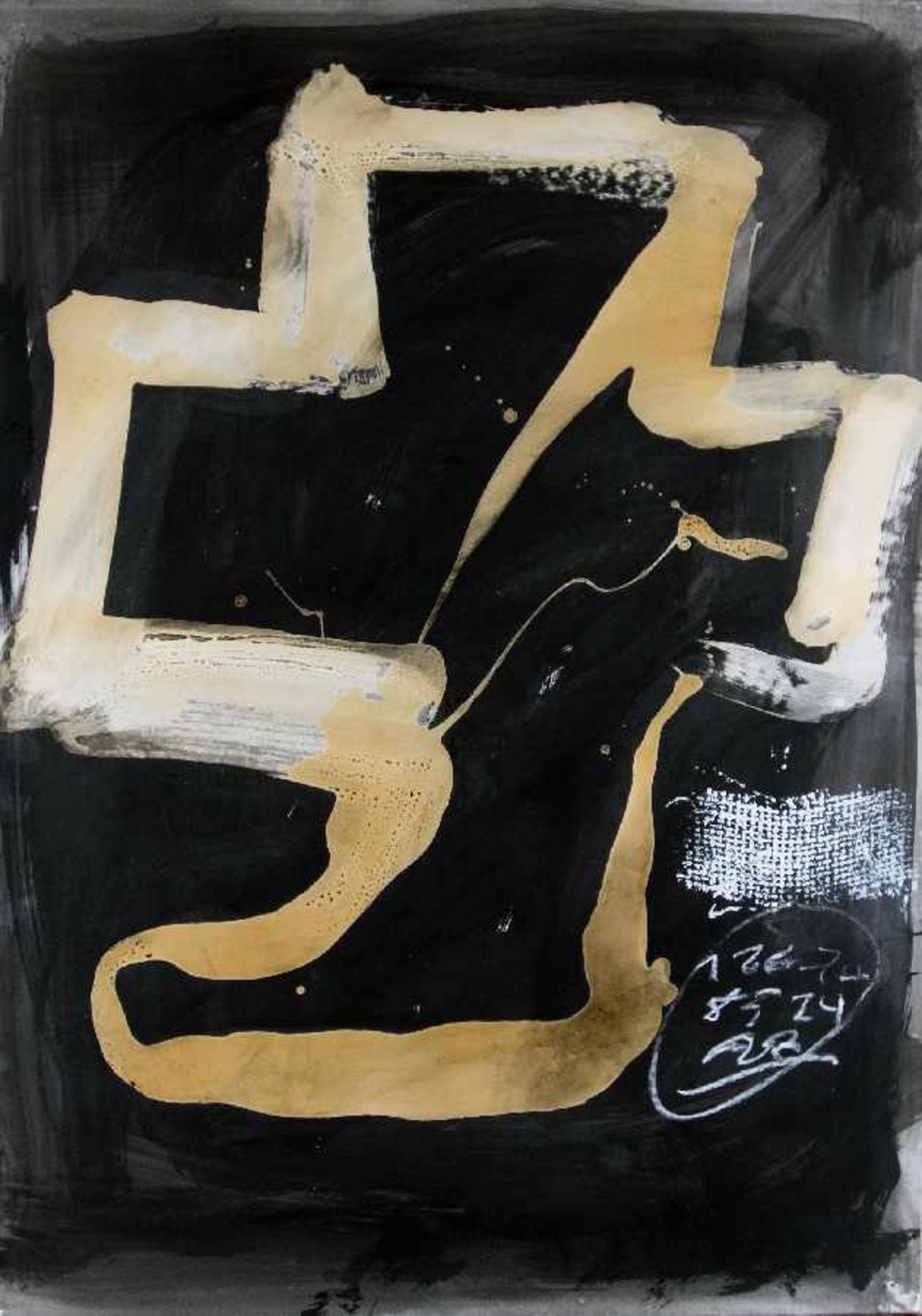 Antoni Tapies1923 Barcelona - 2012Personnage assis (Varation XI)Mixed media with indian ink,