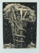 Ernst FuchsWien 1930 - 2015Daphne in Eva MysticaEtching on paper; H 400 mm, W 290 mm; signed lower