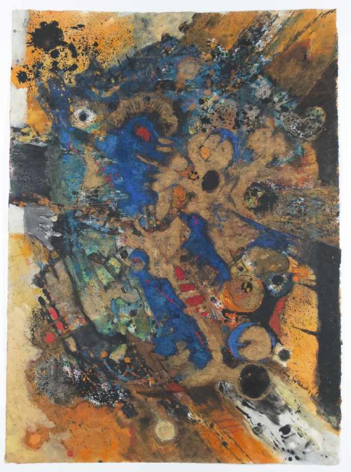 Gerry Eckhardt1902 RigaComposition with royal blueMixed media with watercolor and gouache on