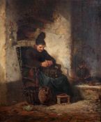Charles Meer Webb1830 - 1895Woman peeling potatosOil on canvas; H 45 cm, W 37.5 cm; signed upper