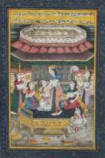 Indian miniature painterMughal period, mid-19th centuryHarem scenePolychrome painting with partial