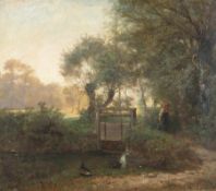Peter Philipp Rumpf1821 - 1896At the lockOil on canvas; H 37 cm, W 43 cm; signed lower right ''Ph.