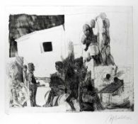 Alfred HrdlickaWien 1928 - 2009In the studio of the artistDrypoint etching on paper, 1972; H 495 mm,