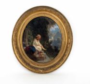Louis Toussaint1826 KönigsbergMorning toilet (Little girl)Oil on canvas; H 31 cm, W 27 cm (in the