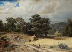 Hermann Ottomar Herzog1832 - 1932Summer evening after the harvestOil on canvas; H 48 cm, W 65.5