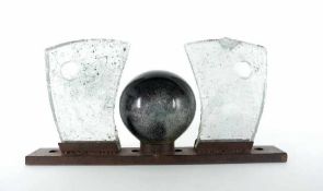 Object artist probably the 80sGlass iron objectGlass ball, glass blocks and iron; W 75 cm, H 37