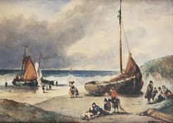 Antoine Waldorp1803 Het Huis ten Bosch bei Den Haag - 1866 AmsterdamAt the beachWatercolor on paper;