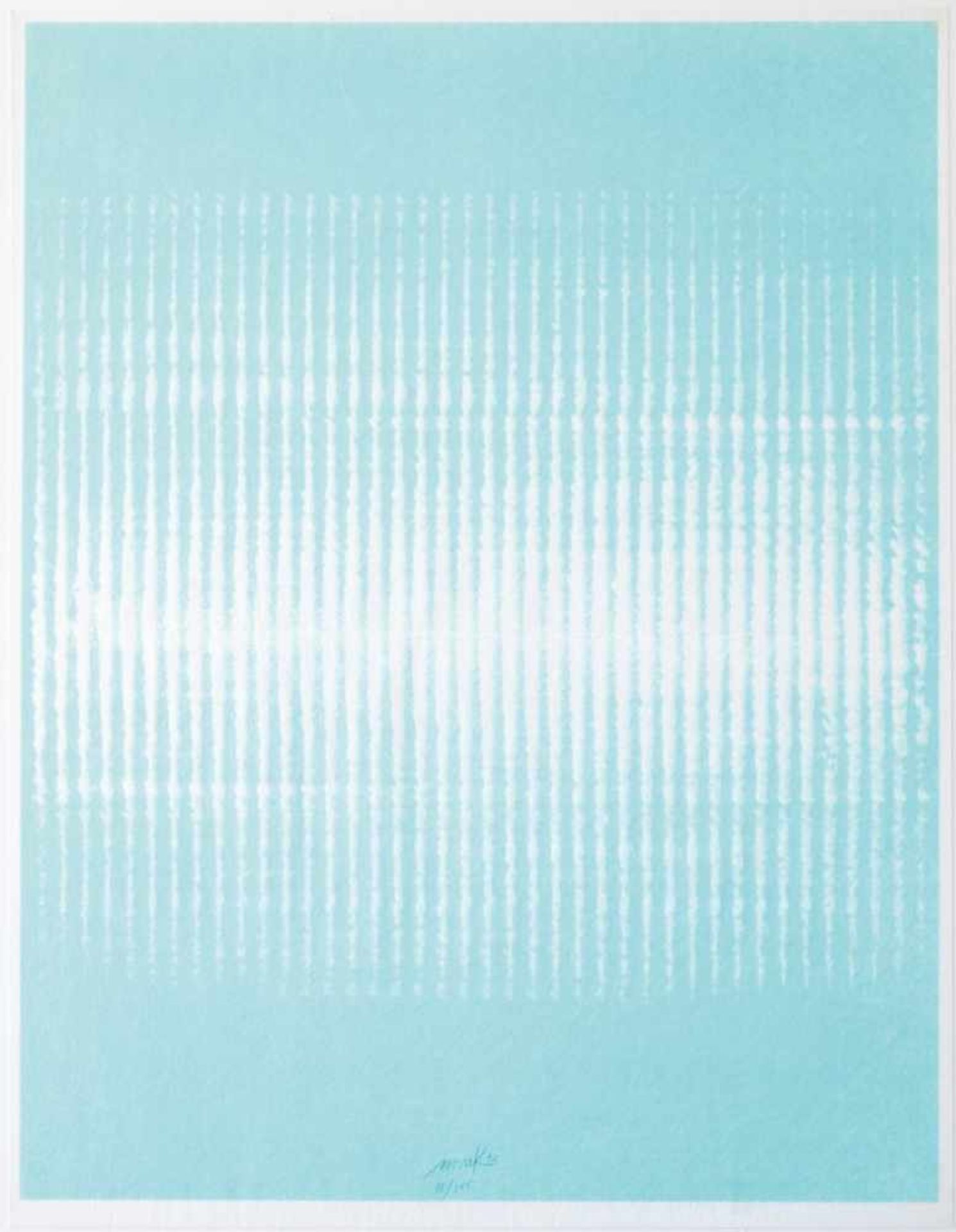 Heinz Mack*, (*1931)1972Zyrrus Wolken. 1972. 2-Farben Siebdruck auf Fließpapier. 91 x 69 cm. Unten