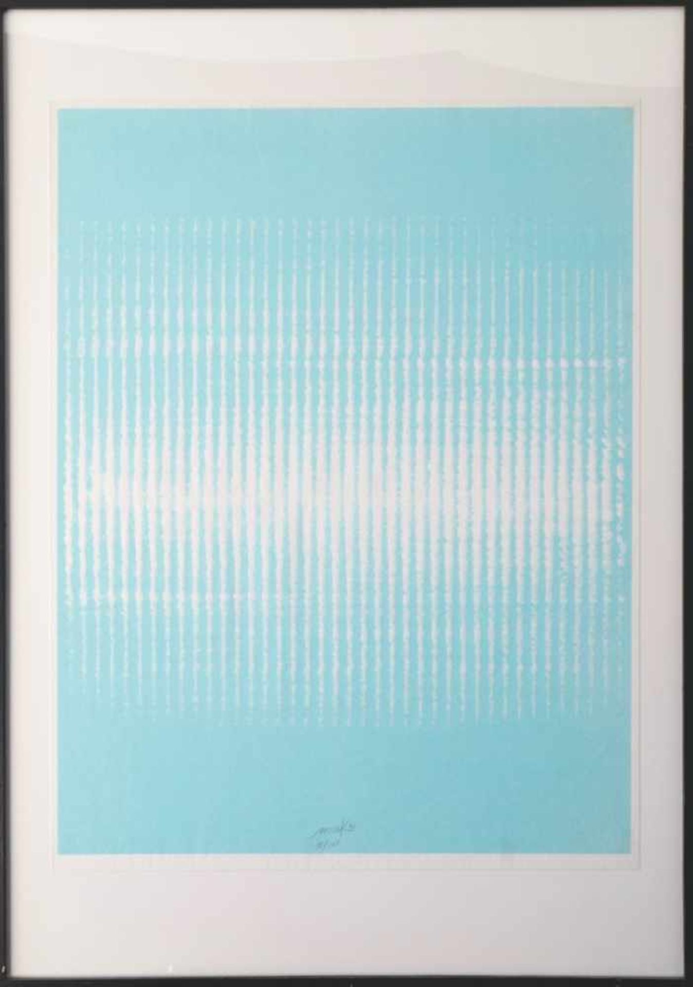 Heinz Mack*, (*1931)1972Zyrrus Wolken. 1972. 2-Farben Siebdruck auf Fließpapier. 91 x 69 cm. Unten - Bild 3 aus 4