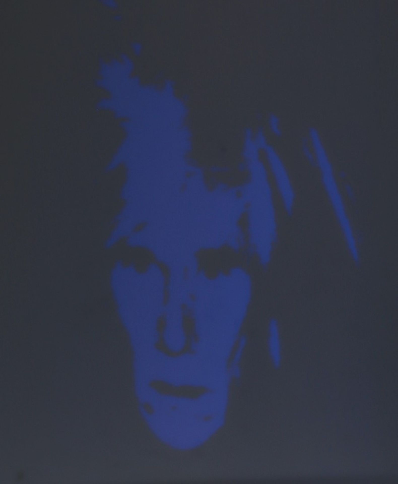Portrait Warhol Foliendruck eines Portraits von Andy Warhol von 1986, auf Spiegel montiert. Ca. 60 x - Bild 2 aus 2