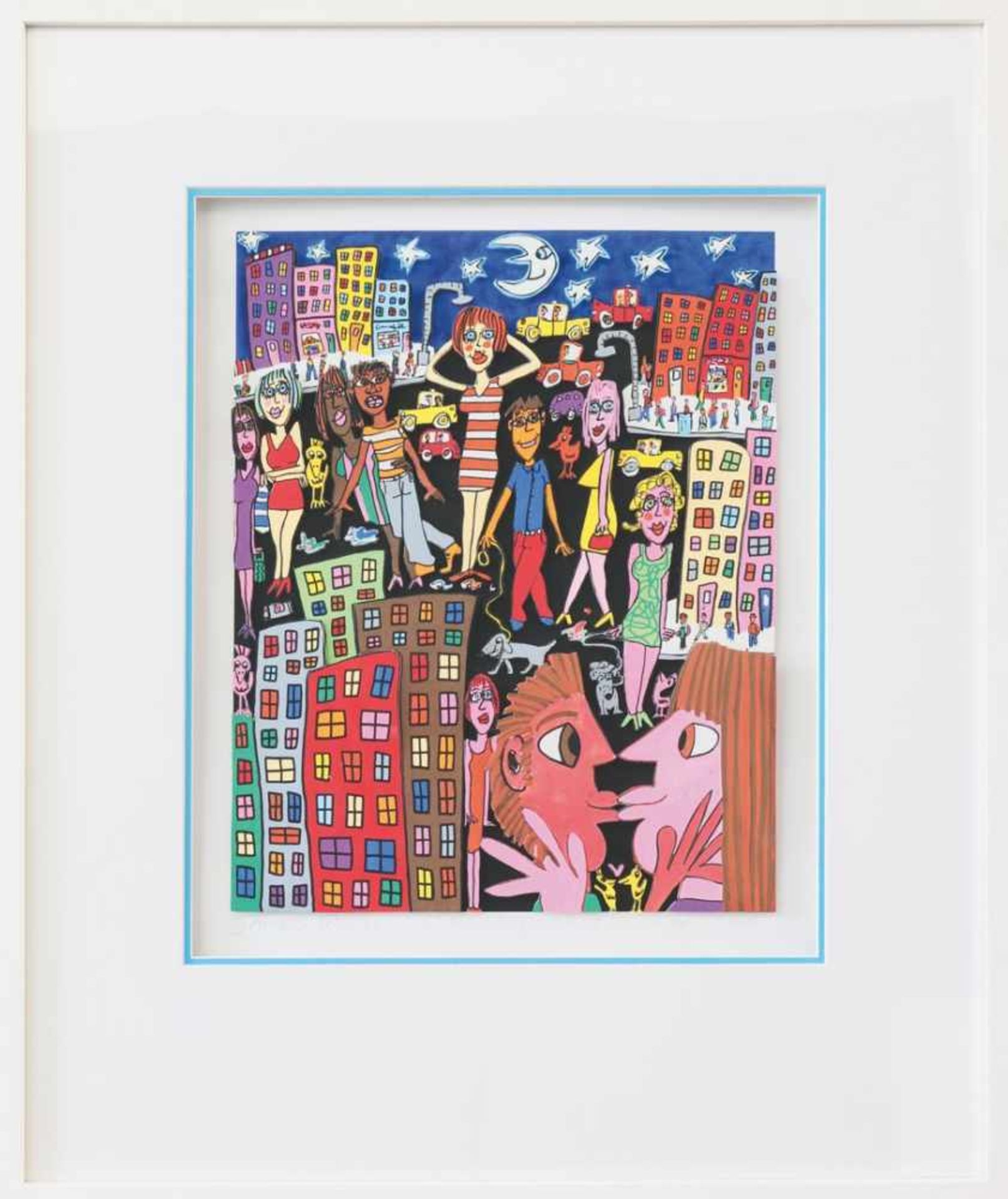 James Rizzi, (1950 - 2011)2005Street People. 2005. 3D-Farbgraphik. Ausschnitt 40 x 33 cm. Mit - Bild 2 aus 4