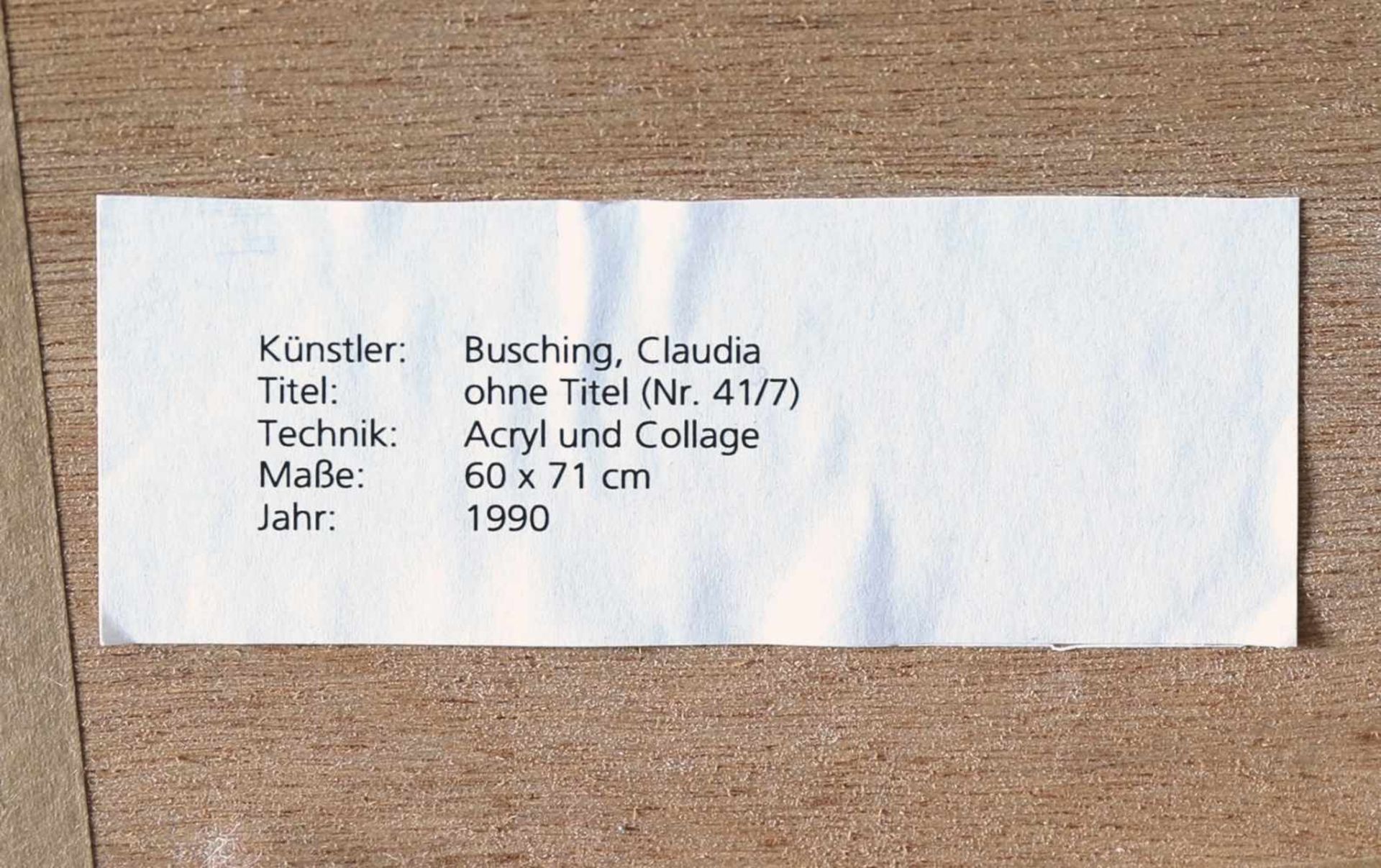 Claudia Busching*, (*1954)19902 abstrakte Kompositionen. OhneTitel (Nr. 41/7 und Nr. 43/9). 1990. - Bild 2 aus 2