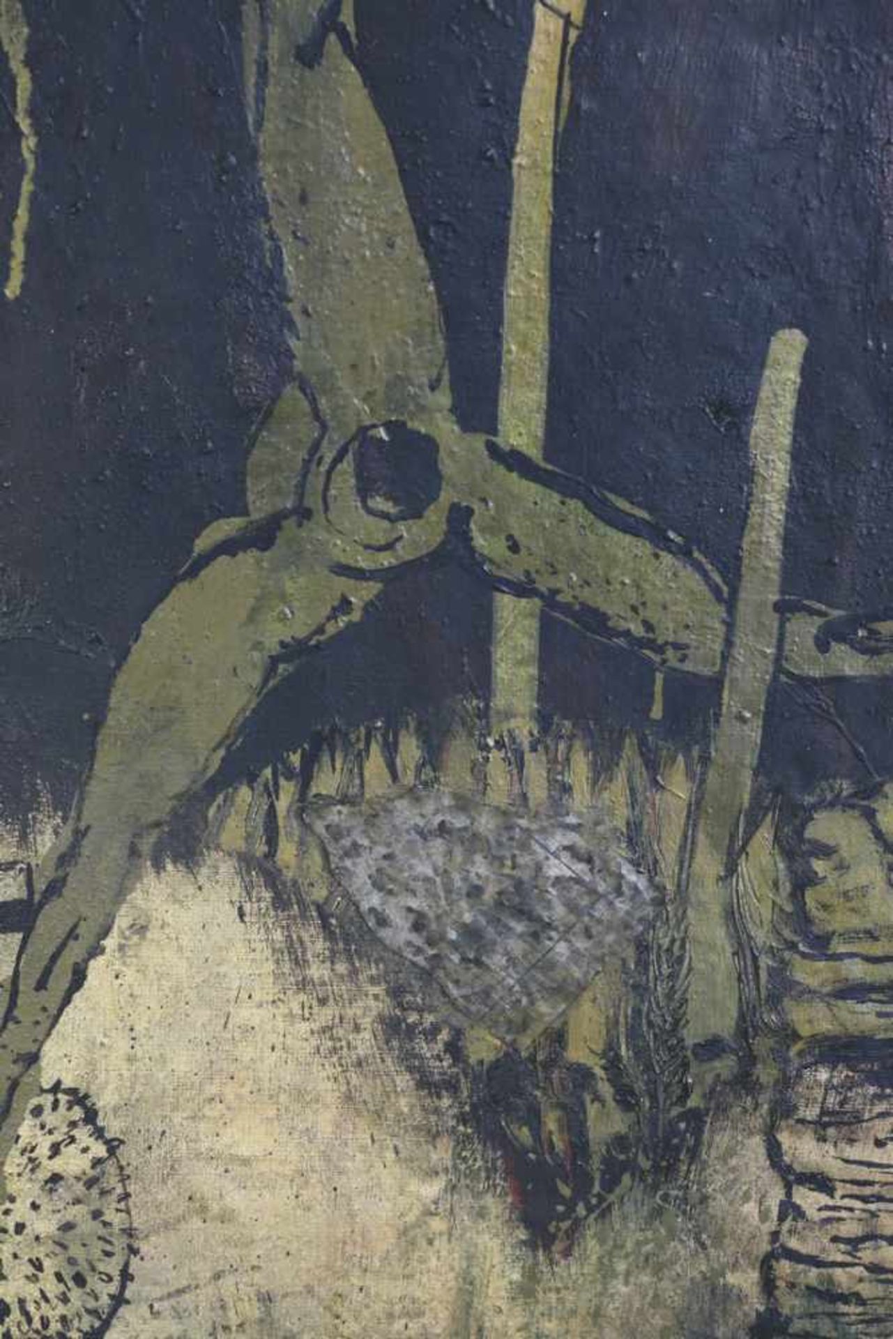 Neo Rauch*, *19601989Der Brocken ist ein Deutscher. 1989. Öl auf Leinwand / Collage. 72,5 x 95,5 cm. - Bild 3 aus 3