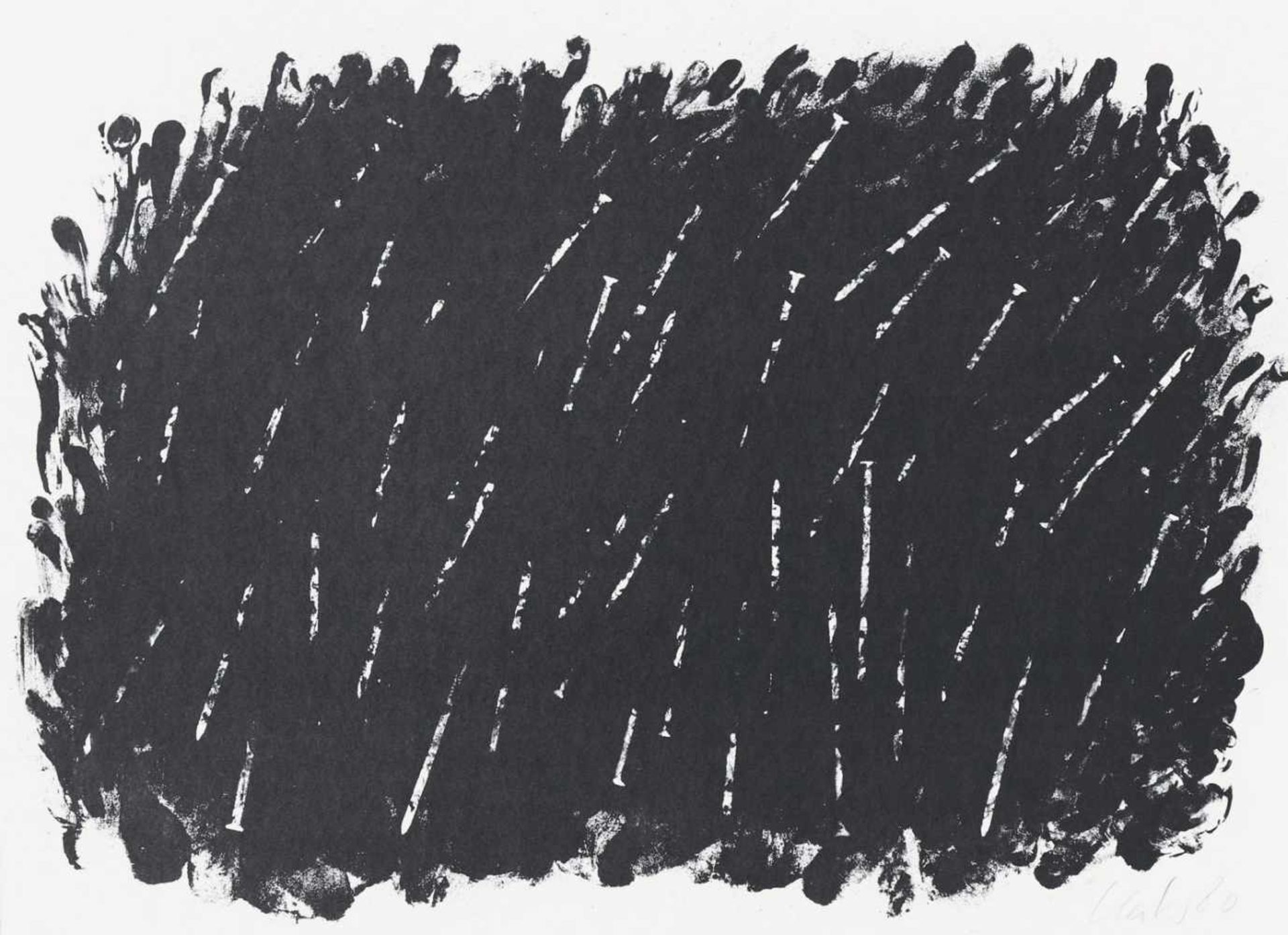 Heinz Mack*, (*1931)1972Zyrrus Wolken. 1972. 2-Farben Siebdruck auf Fließpapier. 91 x 69 cm. Unten - Bild 4 aus 4