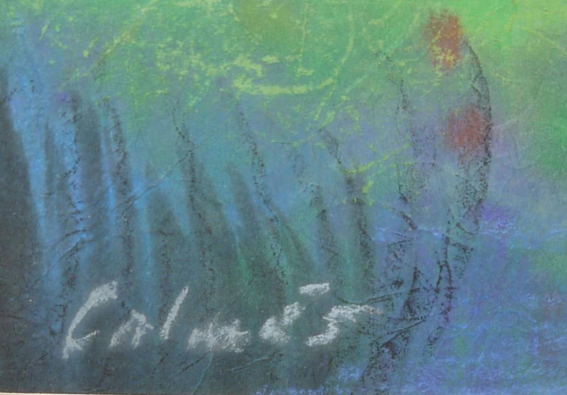Peter Calmés, Landschaft unter hohem Himmel, sign. Mischtechnik, 1961, Atelierrahmen Peter Hans - Bild 2 aus 2