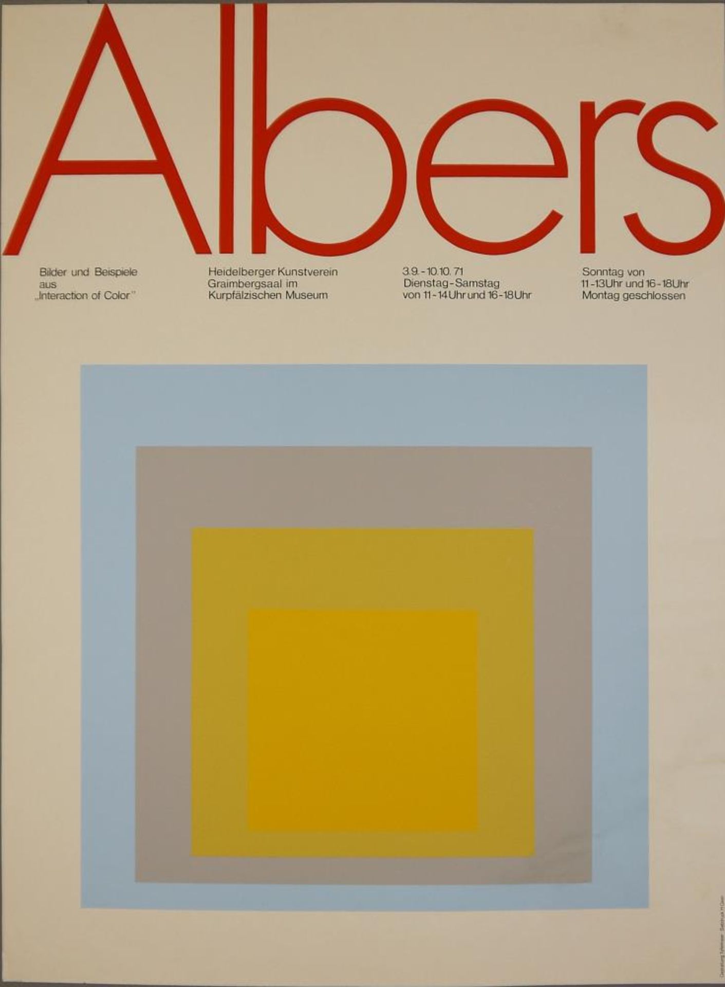 Josef Albers, 2 Graphiken, Ausstellung Heidelberg 1971 & Olympische Spiele München 1972 Josef