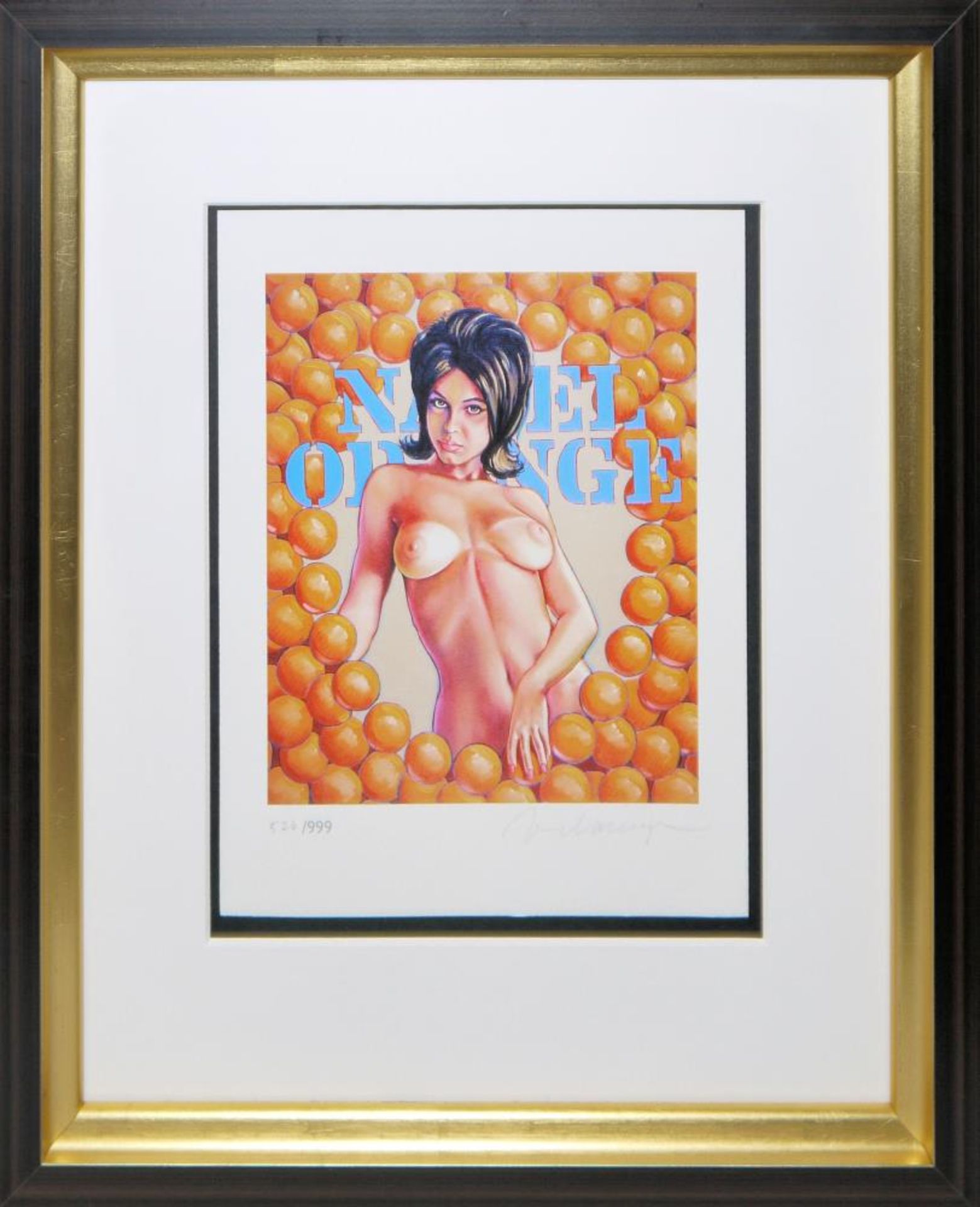 Mel Ramos, „Navel Orange“, sign. Digitaldruck von 2013, gerahmt Mel Ramos, 1935 - 2018, Weiblicher