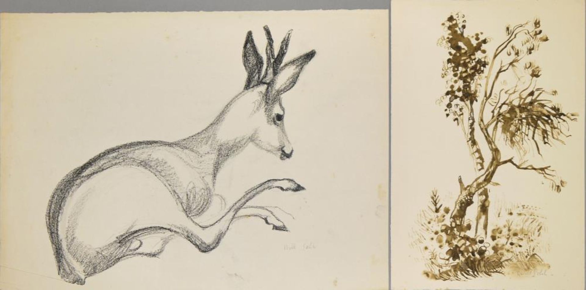 Will Sohl, 7 Zeichnungen, 1 Aquarell u. 5 Offset-Drucke, 1943-1962, o. Rahmen Will Sohl, 1906 in - Bild 4 aus 6