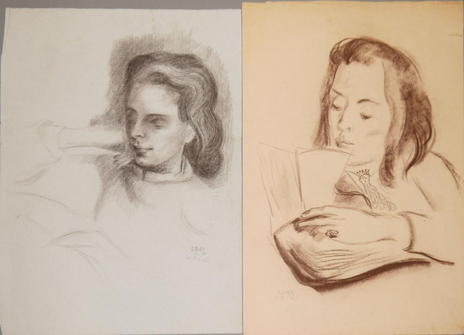 Will Sohl, 7 Zeichnungen, 1 Aquarell u. 5 Offset-Drucke, 1943-1962, o. Rahmen Will Sohl, 1906 in - Bild 3 aus 6