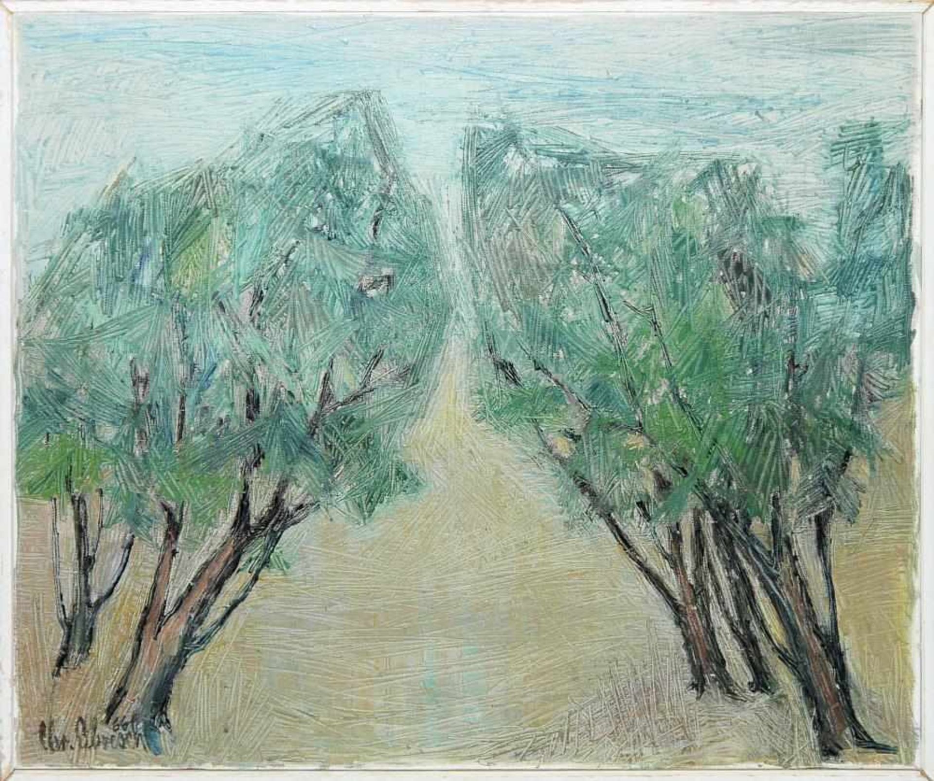 Christel Abresch, „Zwei Bäume“, Ölgemälde von 1966 Christel Abresch, 1931 Sulzbach – 2011 Neustadt/