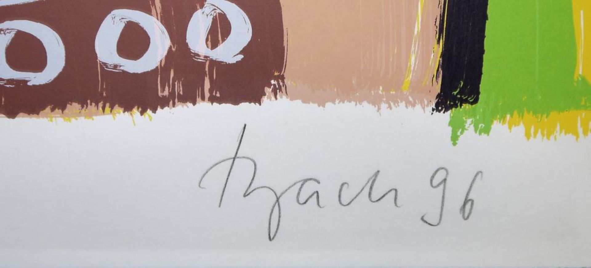 Elvira Bach, „Kopfschmerz“, sign. Lithographie von 1996, gerahmt Elvira Bach, *1951, - Bild 2 aus 2