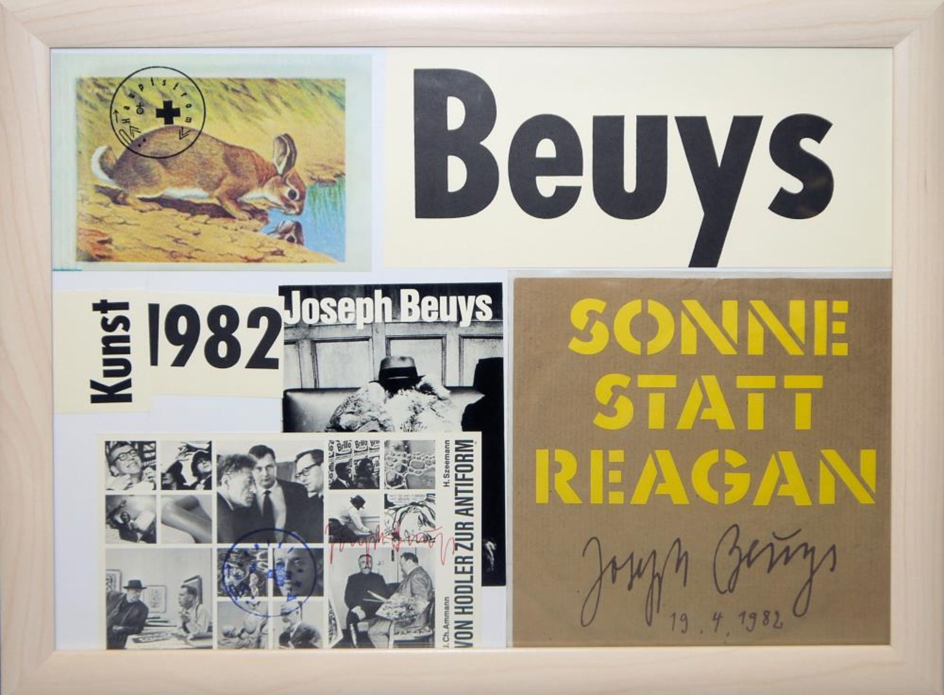 Joseph Beuys, Vinylplatte „Sonne Statt Reagan“ & „Von Hodler zur Antiform“, sign., gerahmt Joseph