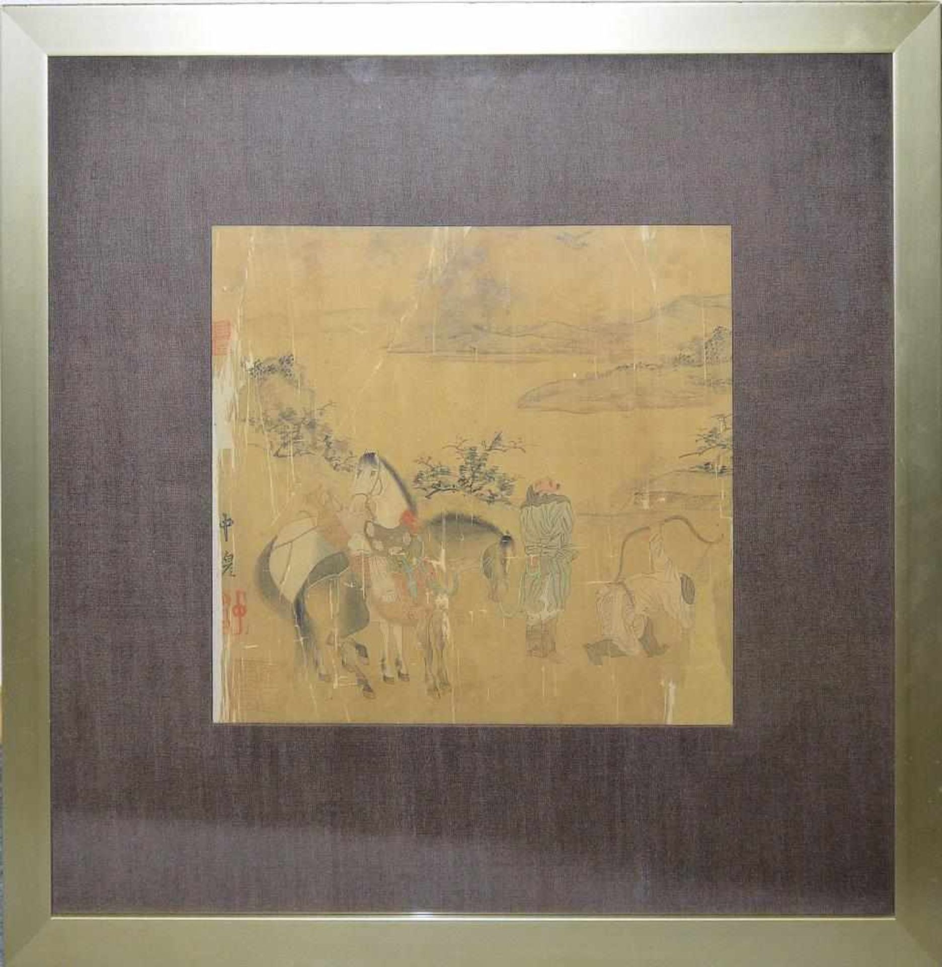 Zhao Yong sign., Bogenschützen, Tuschemalerei der Yuan/Ming-Zeit, China, wohl 14./15. Jh. Zwei Jäger