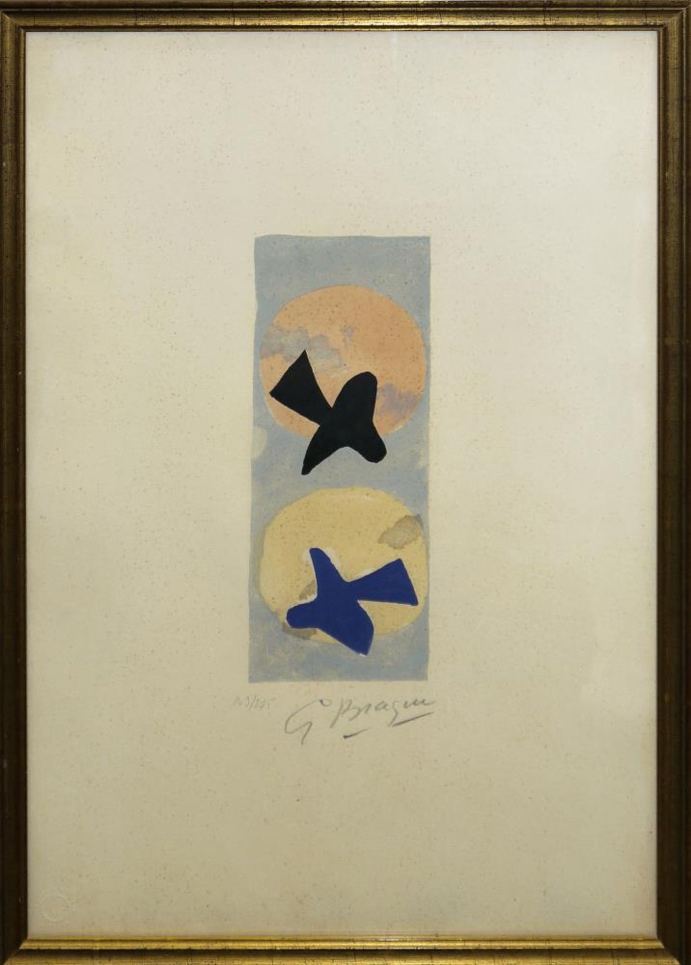 Georges Braque, „Soleil et Lune II“, signierte Farblithographie von 1959, gerahmt Georges Braque,