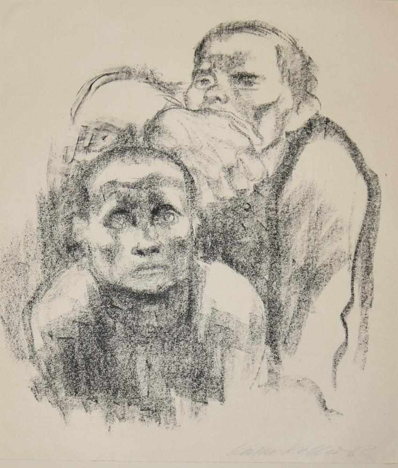 Käthe Kollwitz, „Gefangene, Musik hörend“, Lithographie von 1925, sign. Käthe Kollwitz, 1867 – 1945, - Image 3 of 3