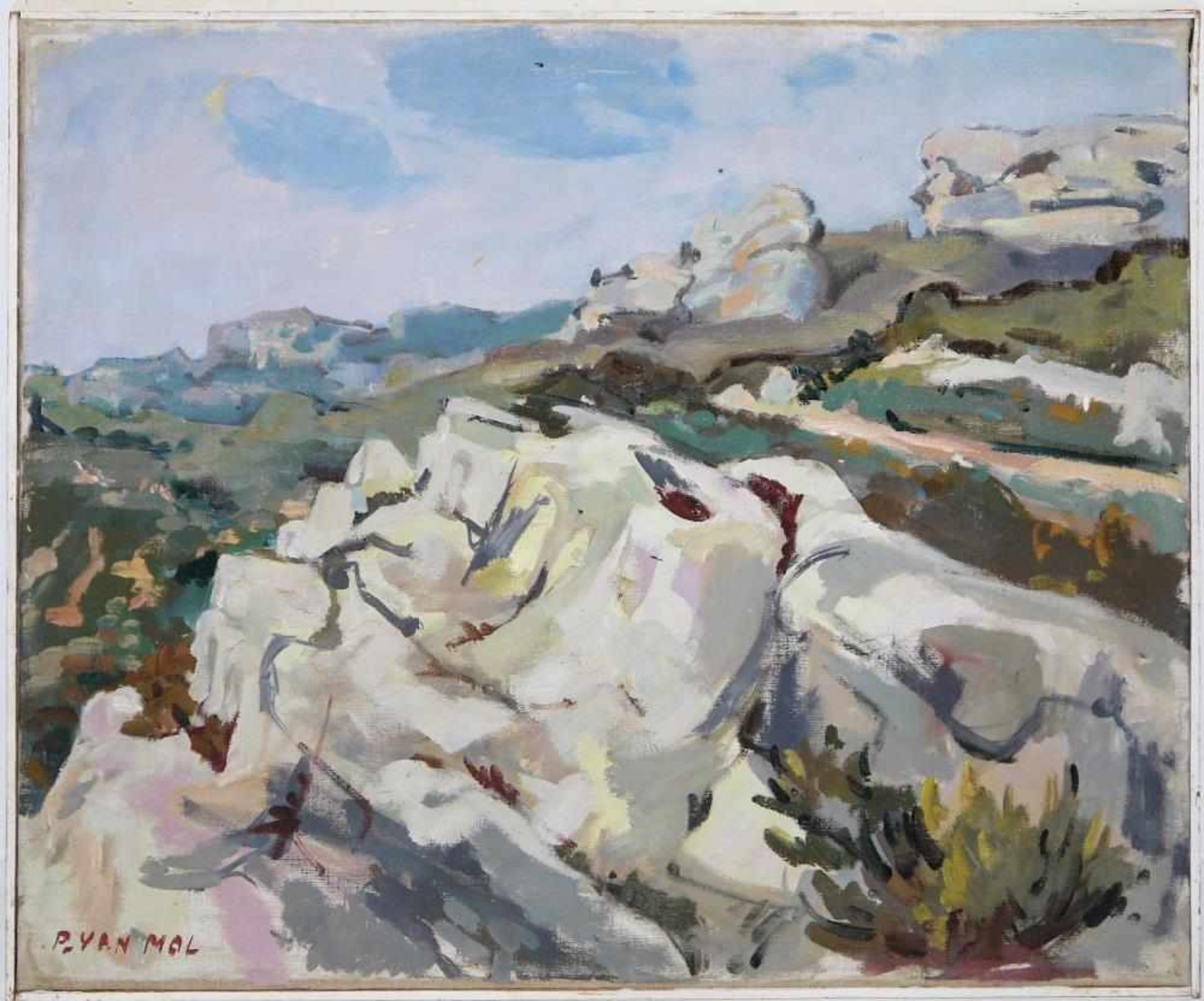 Pieter Van Mol, „Route des Baux“ u. „Au Baux“, Ölgemälde, 1960 u. 1974 Pieter Van Mol, 1906 in