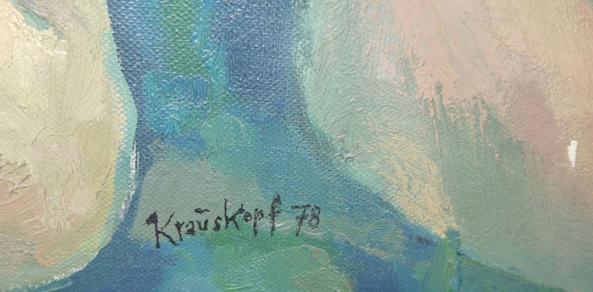K.H. Krauskopf, „Waldesruh“, 5 Akte, Ölgemälde mit Katalog Karl Heinz Krauskopf, 1930 Ratingen – - Image 2 of 3