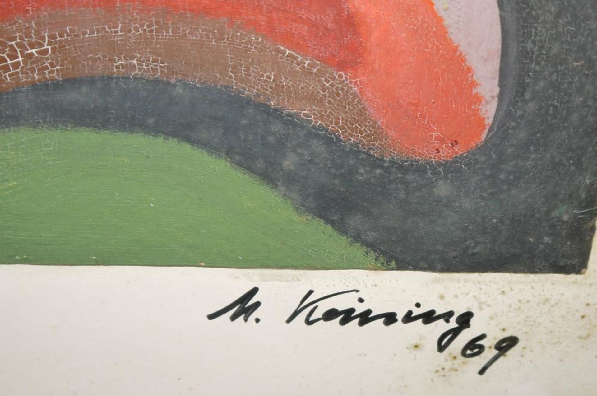 Margot Keining, Informelle Komposition, Gouache von 1969, gerahmt Margot Keining, 1897- ?, - Bild 2 aus 2