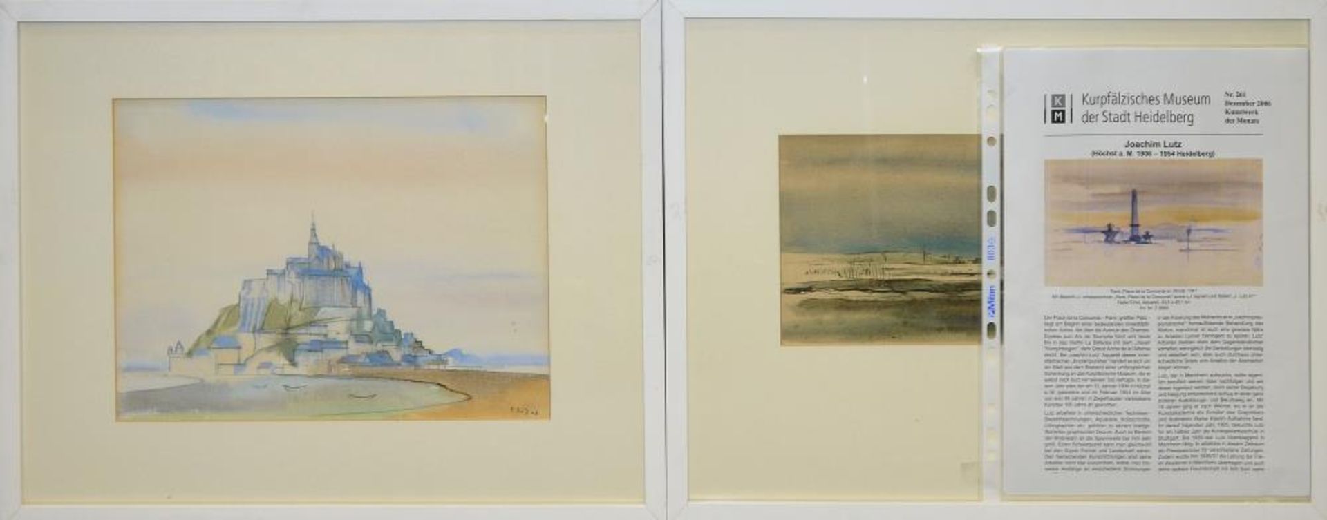 Joachim Lutz ( „Zeichner der Stille“ ), Sammlungs- Nachlass mit 5 Aquarellen der 1940er Jahre,