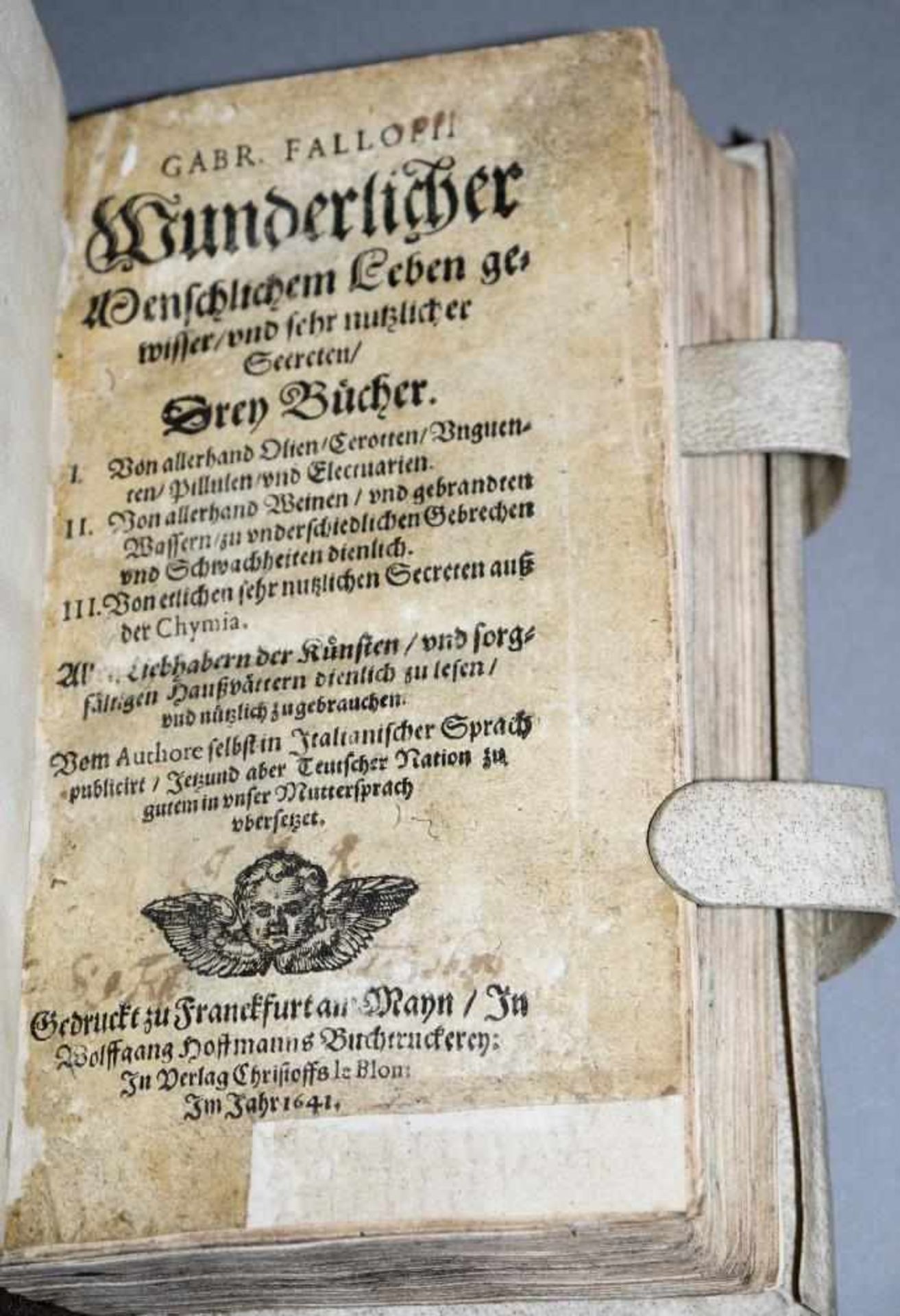 Antiquarisches zur Arzneikunde von 1641, selten und vergriffen! Gabr. Fallopii Wunderlicher