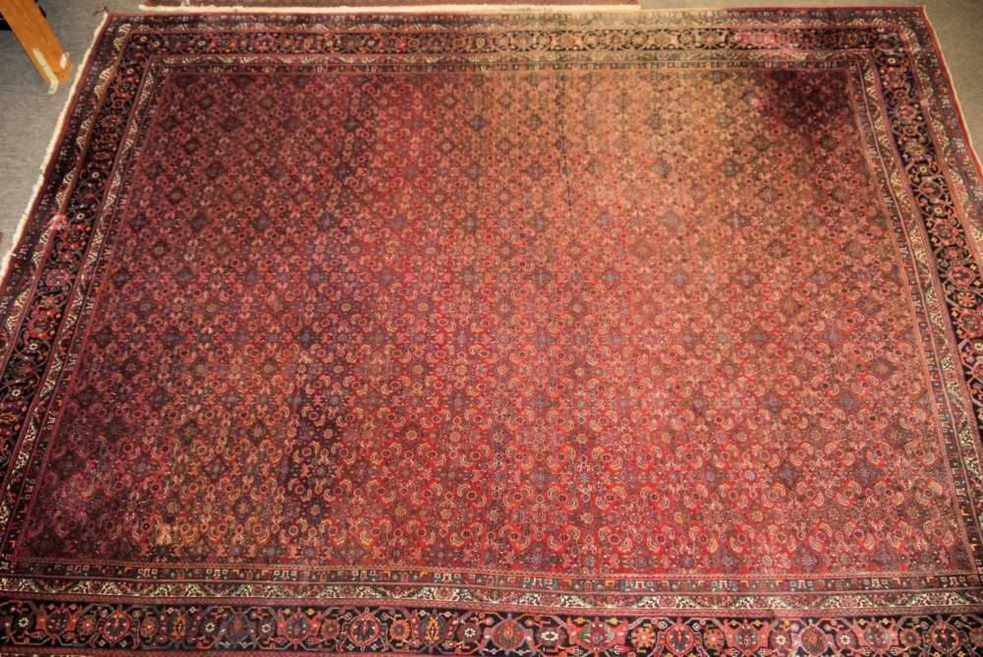 Großer Orientteppich Bidjar, Persien, ca. 50-60 Jahre alt Wolle/Baumwolle, rotbraun- und