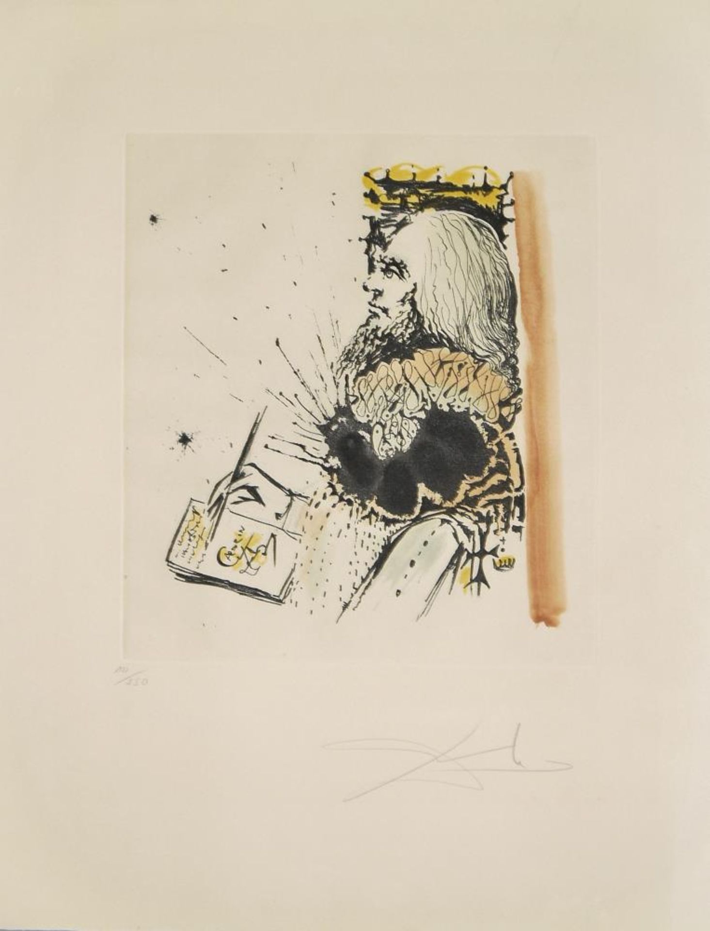 Salvador Dali, „Portrait de Calderón”, Farbradierung von 1971, sign. Salvador Dalí, 1904 – 1989,