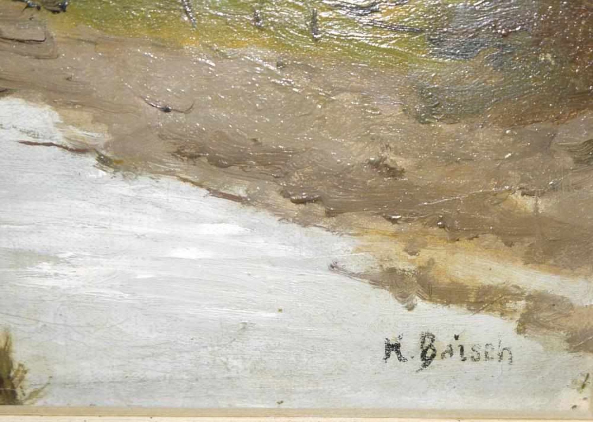 Hermann Baisch, Flusslandschaft, Ölgemälde gerahmt Hermann Baisch, 1846 Dresden – 1894 Karlsruhe, KA - Bild 2 aus 2