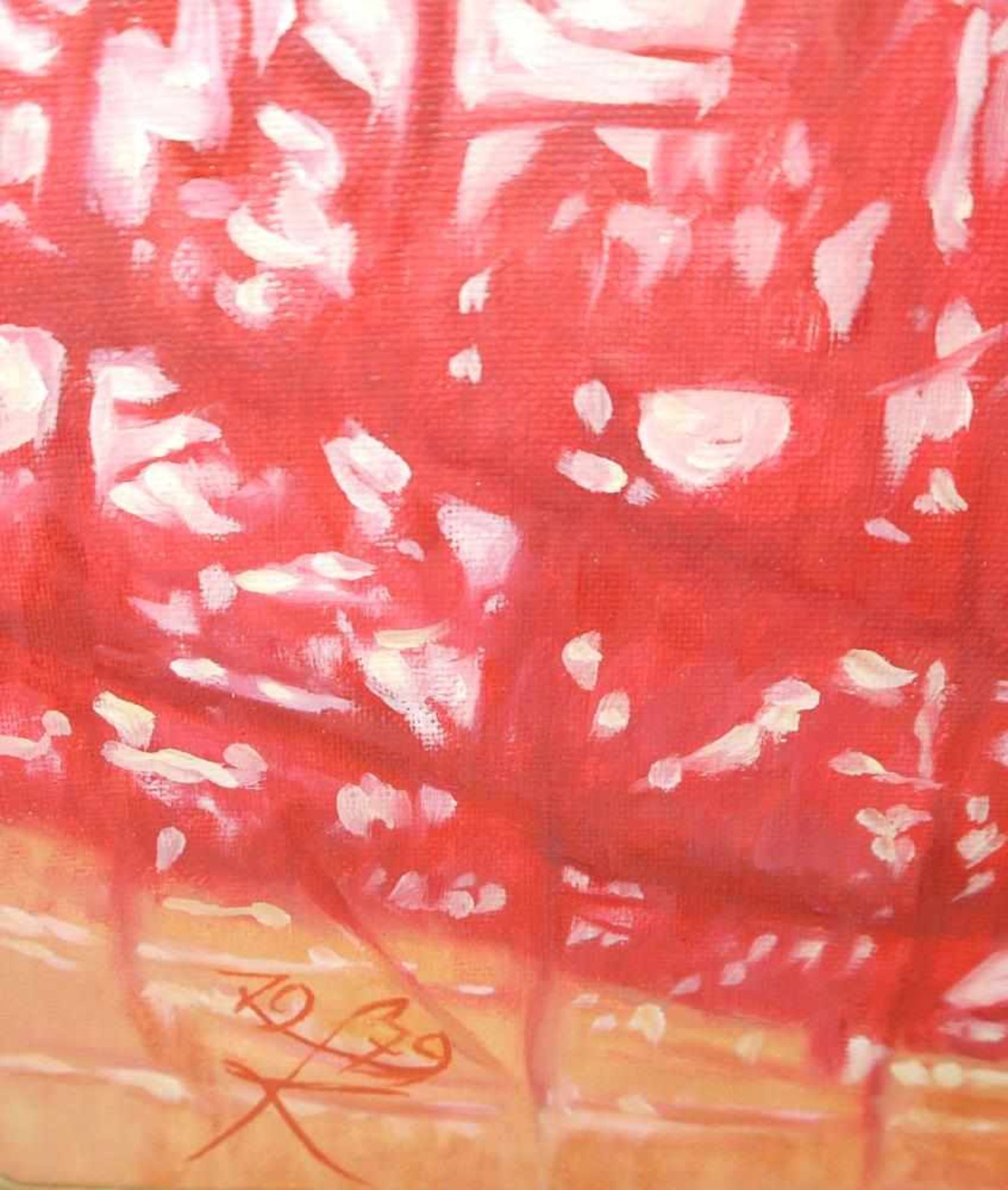 Fritz Köthe,“2x Rot“, Acrylgemälde von 1979, Atelierleiste Fritz Köthe, 1916 – Berlin – 2005, - Bild 2 aus 2