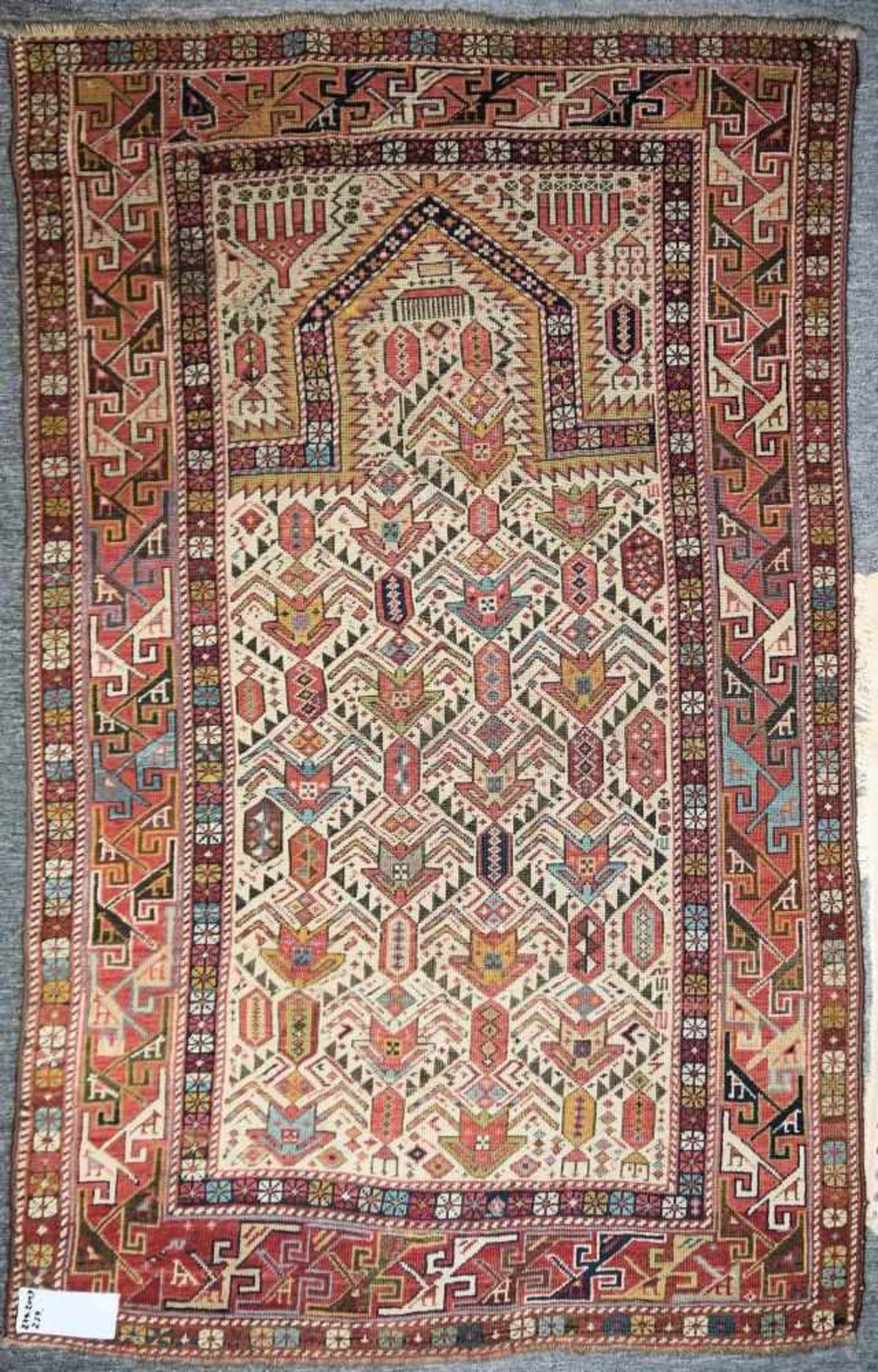 Zwei antike Orient-Gebetsteppiche Daghestan und Shirwan Marasali, Ostkaukasus, Südrussland, ca. 80- - Bild 2 aus 2