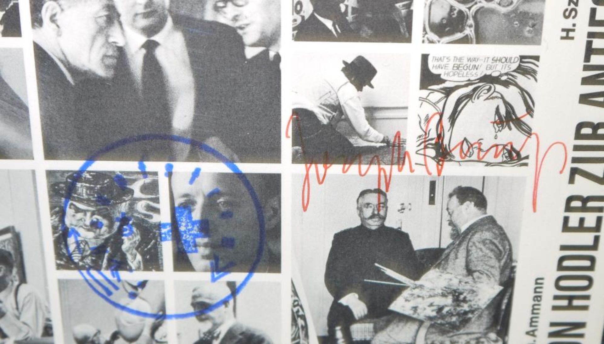 Joseph Beuys, „Von Hodler zur Antiform“, DDR-Tüte Guten Einkauf & Hasensticker, gerahmt Joseph - Bild 2 aus 2