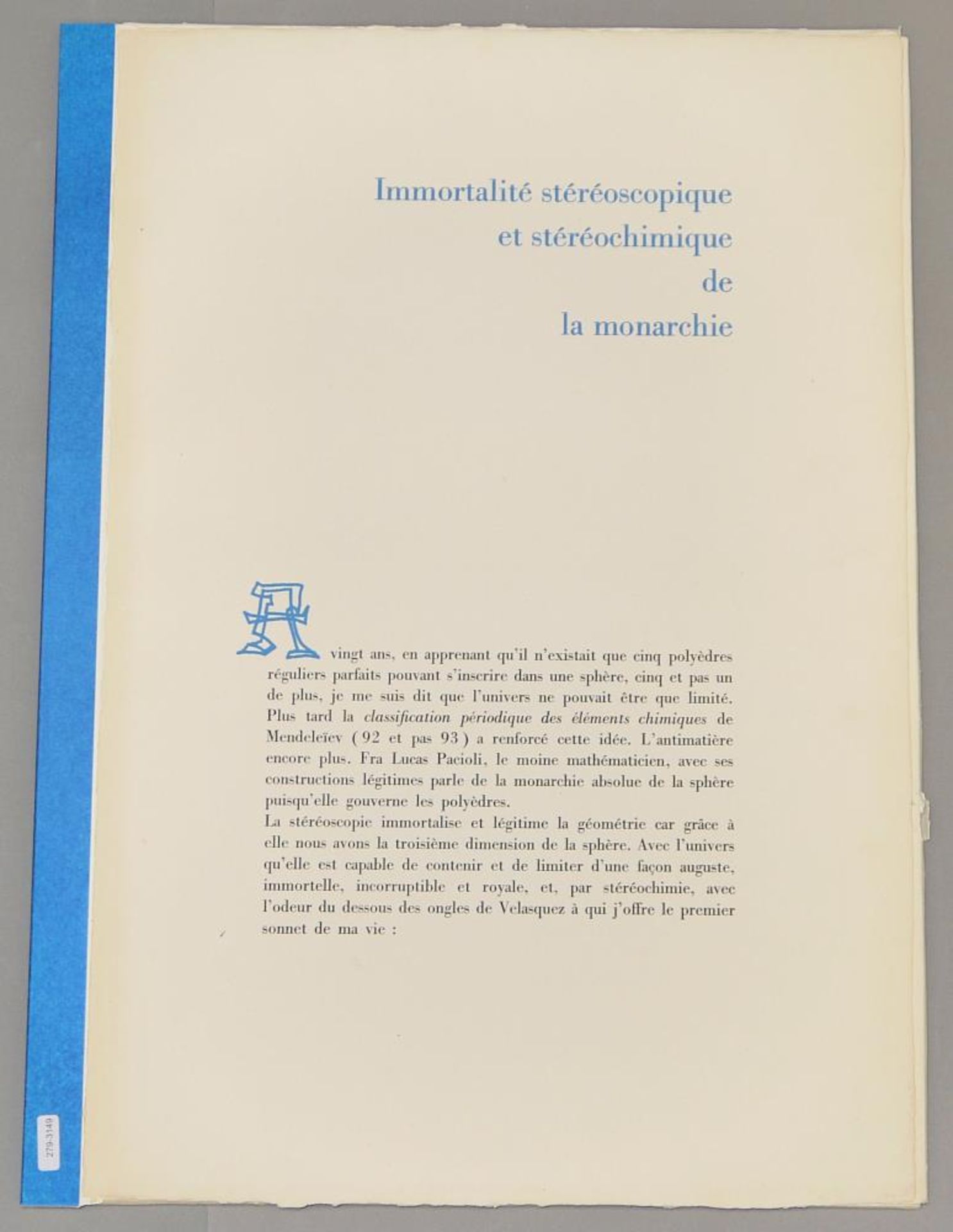 Salvador Dali, Mappe: „Immortalité stéréoscopique et stéréochimique de la monarchie“, Multiple von