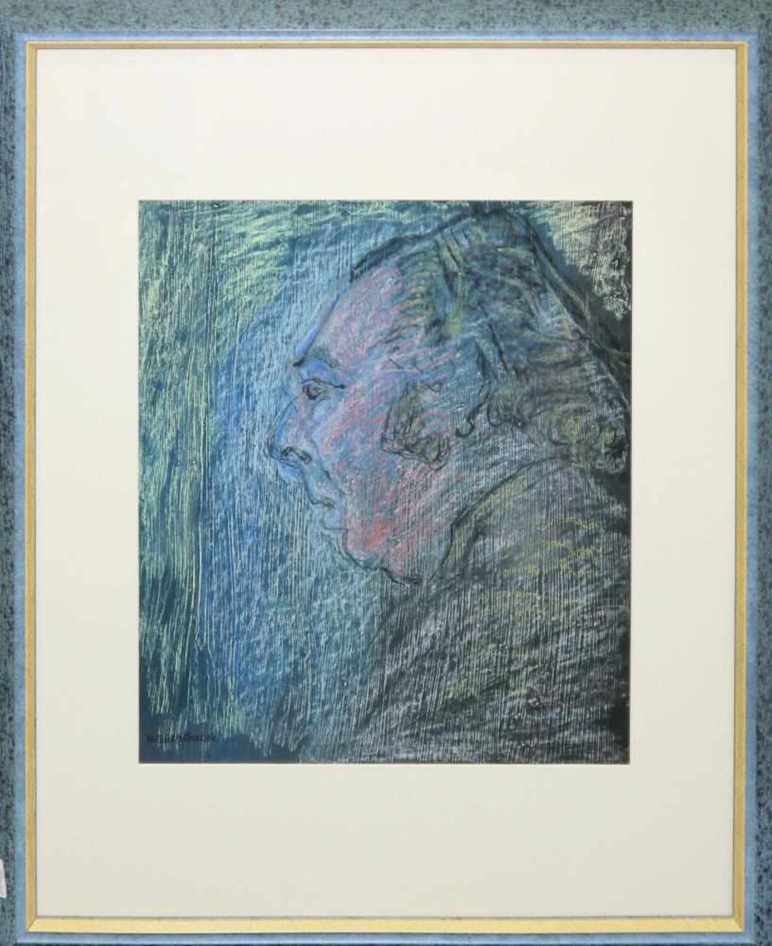 Helmut Butzbach, Portraits & Informell, 3 Aquarell/Mischtechnik, gerahmt Helmut Butzbach, *1938