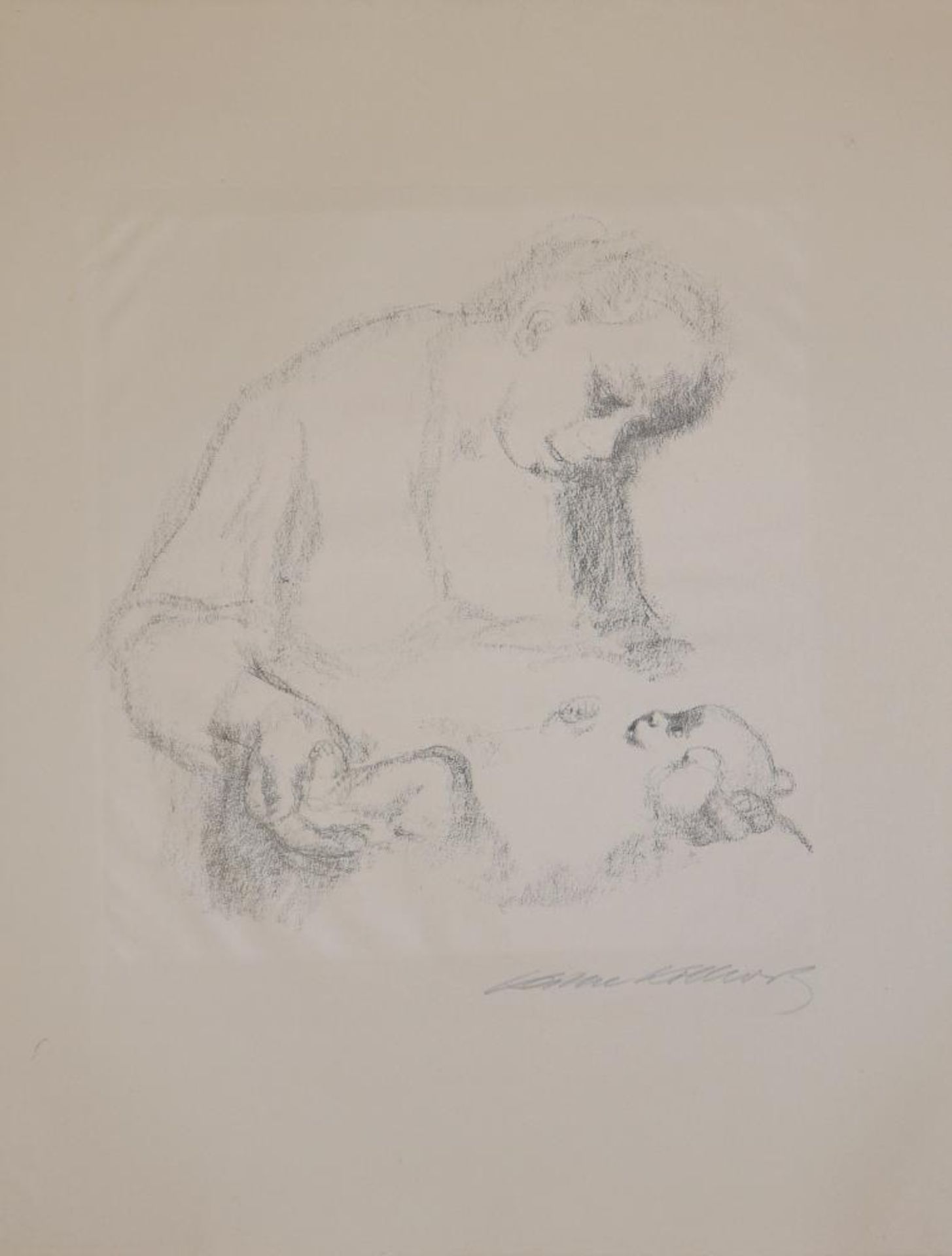 Käthe Kollwitz, „Junge Mutter mit Säugling“, Lithographie von 1926, sign. Käthe Kollwitz, 1867 –