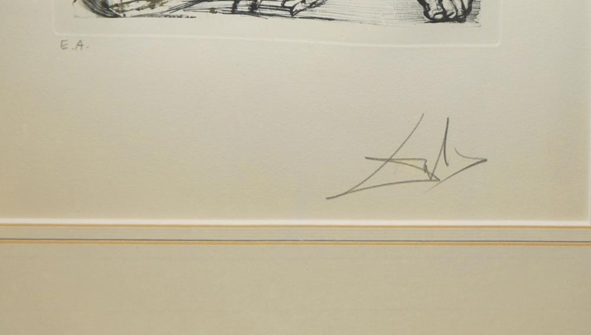 Salvador Dali, „Sigismond enchainé”, signierte Farbradierung von 1971, Atelierrahmen Salvador - Bild 2 aus 2