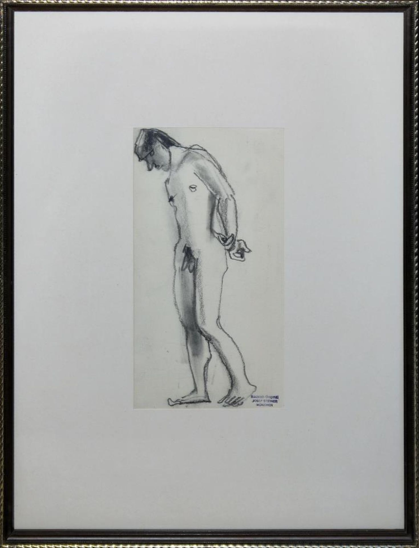 Josef Steiner, Fünf frühe Männerakte, Zeichnungen um 1920/21, 4x gerahmt Josef Steiner, 1899 – 1977, - Bild 7 aus 9