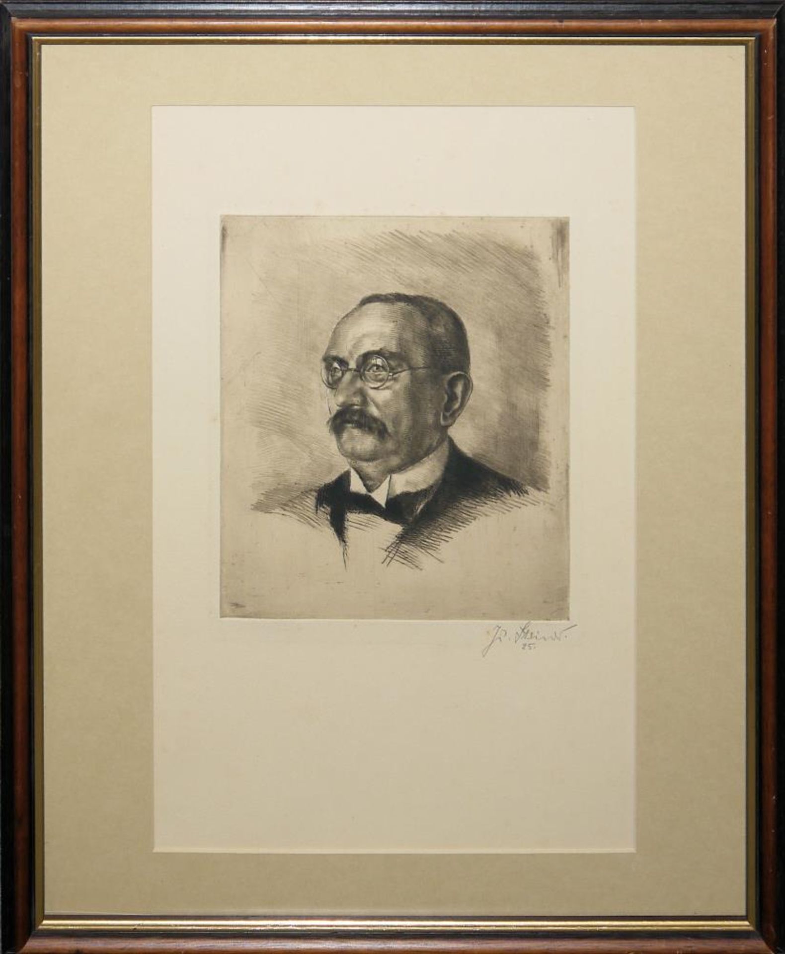 Josef Steiner, Drei Herrenportraits, 3 Radierungen von 1925 u. 1927, 1x gerahmt Josef Steiner,